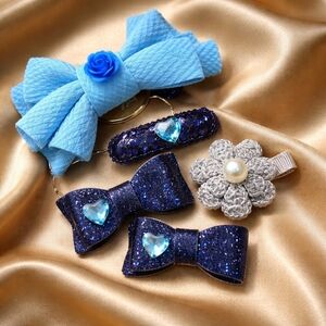 Nwt new Handmade headband bows clip hair baby toddler girls